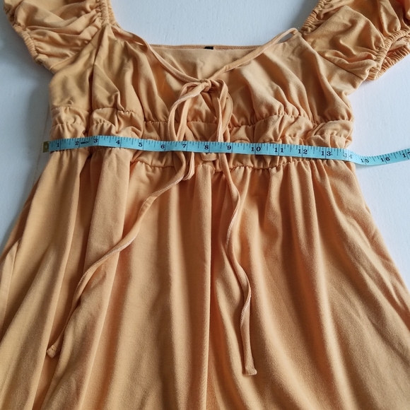 NWOT Beautiful Ruched Milkmaid Dress  Size 10 Orange - Picture 5 of 8